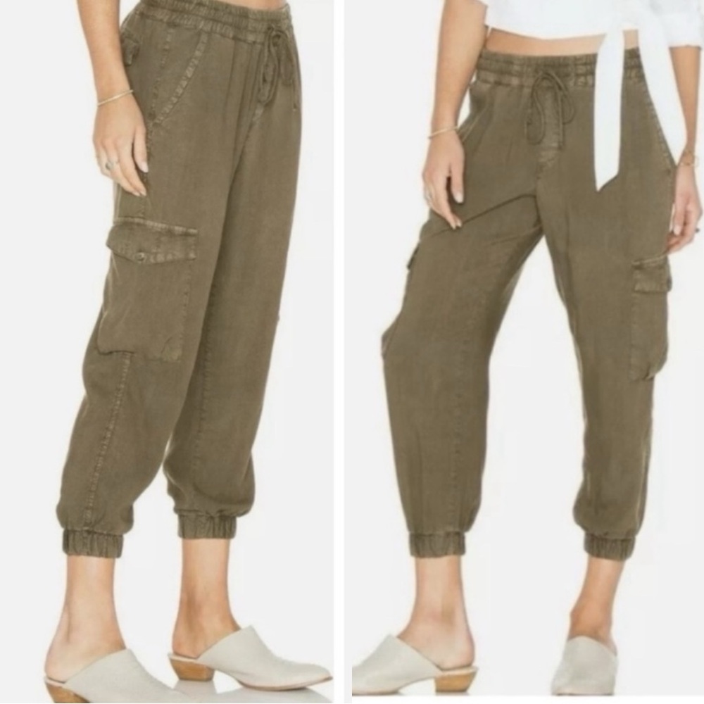ANTHROPOLOGIE Cloth & Stone Green Khaki Trousers Pants - Picture 2 of 8